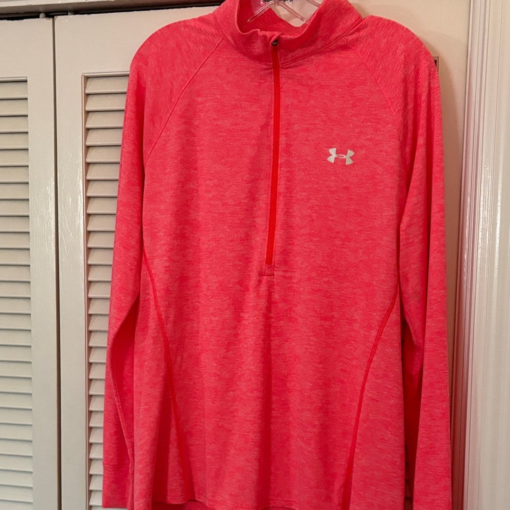 Under Armour Heathered Coral/Pink Half-Zip Training Top